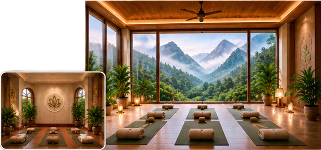 Wellness retreat surrounded by nature